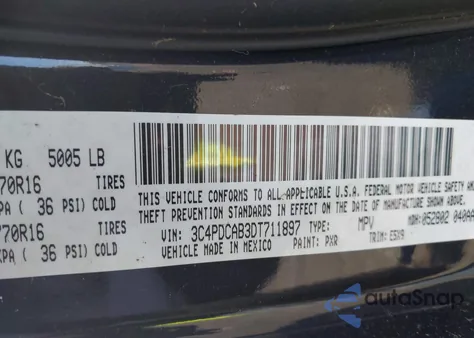 2013 Dodge Journey Se from USA, damaged, VIN 3C4PDCAB3DT711897